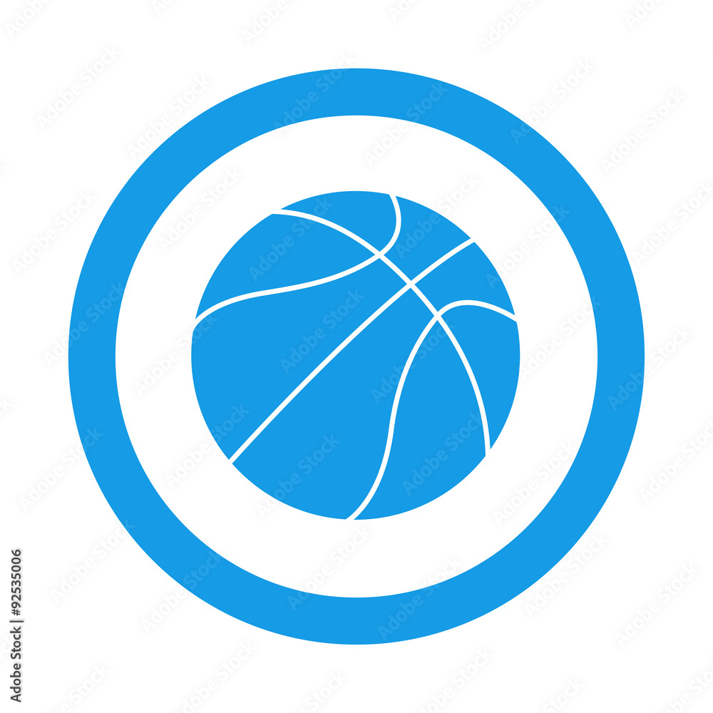 Icono redondo balon de baloncesto azul Icono redondo balon de baloncesto azul