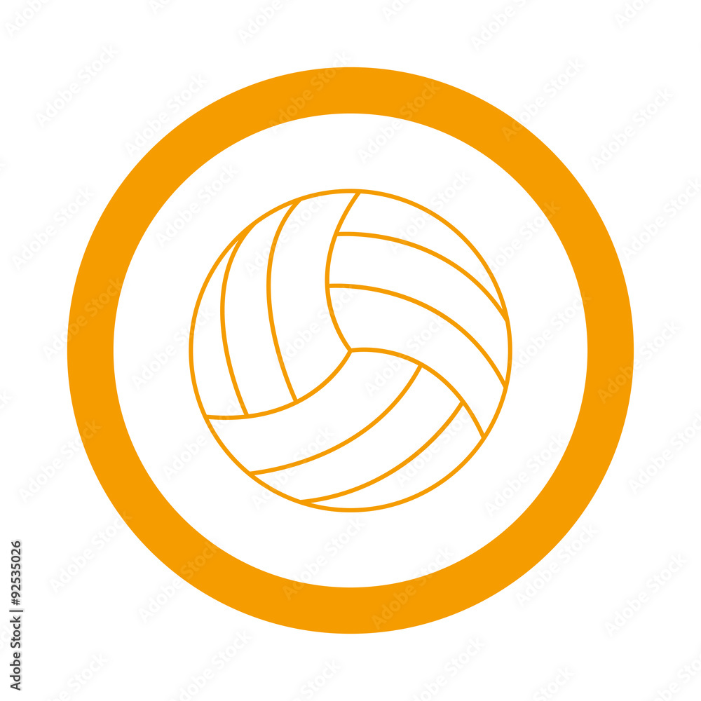 Icono redondo balon de voleibol naranja Stock Illustration | Adobe Stock