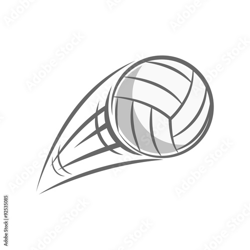flying volley ball isolated on white background