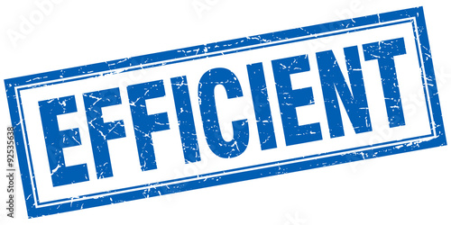 efficient blue square grunge stamp on white