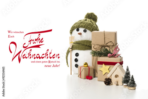 Schneemann mit Weihnachtsgrüßen