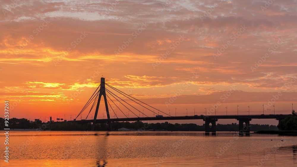 Sunrise over Dnipro river in Kyiv Sunrise over Dnipro river in Kyiv