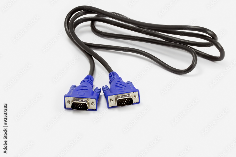 VGA tech pc input cable connector on white VGA tech pc input cable connector on white
