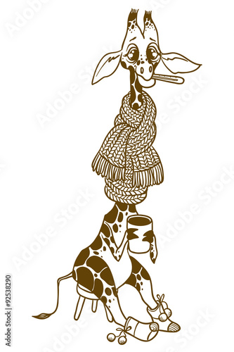Illustration of cartoon cute giraffe