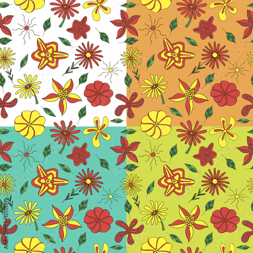 4 pattern of flowers and petals