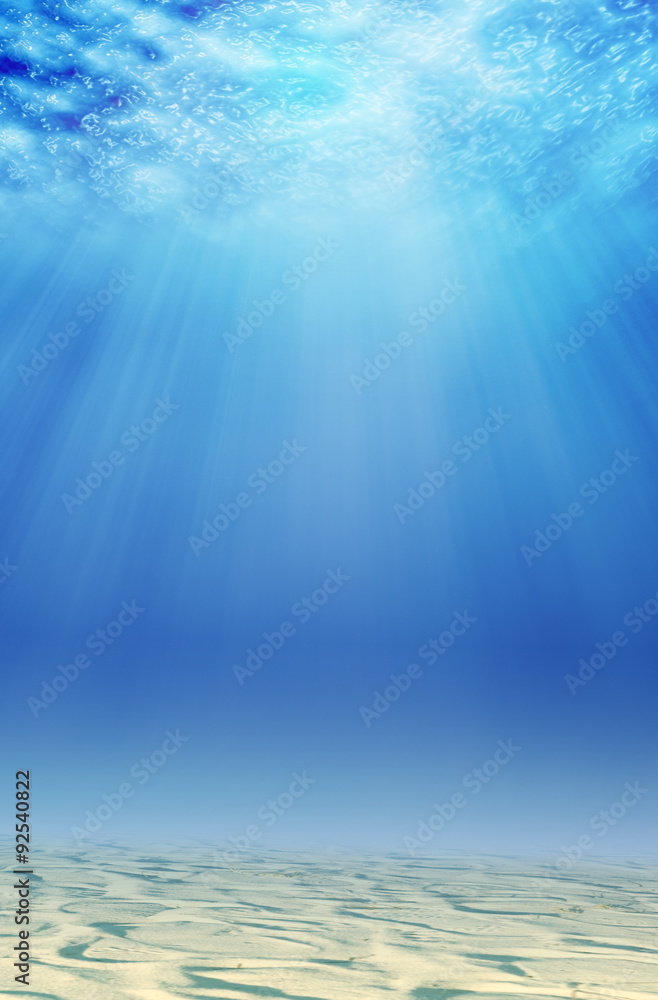 underwater background with sand and sunlight underwater background with sand and sunlight