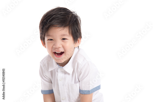 Close up happy little asian boy
