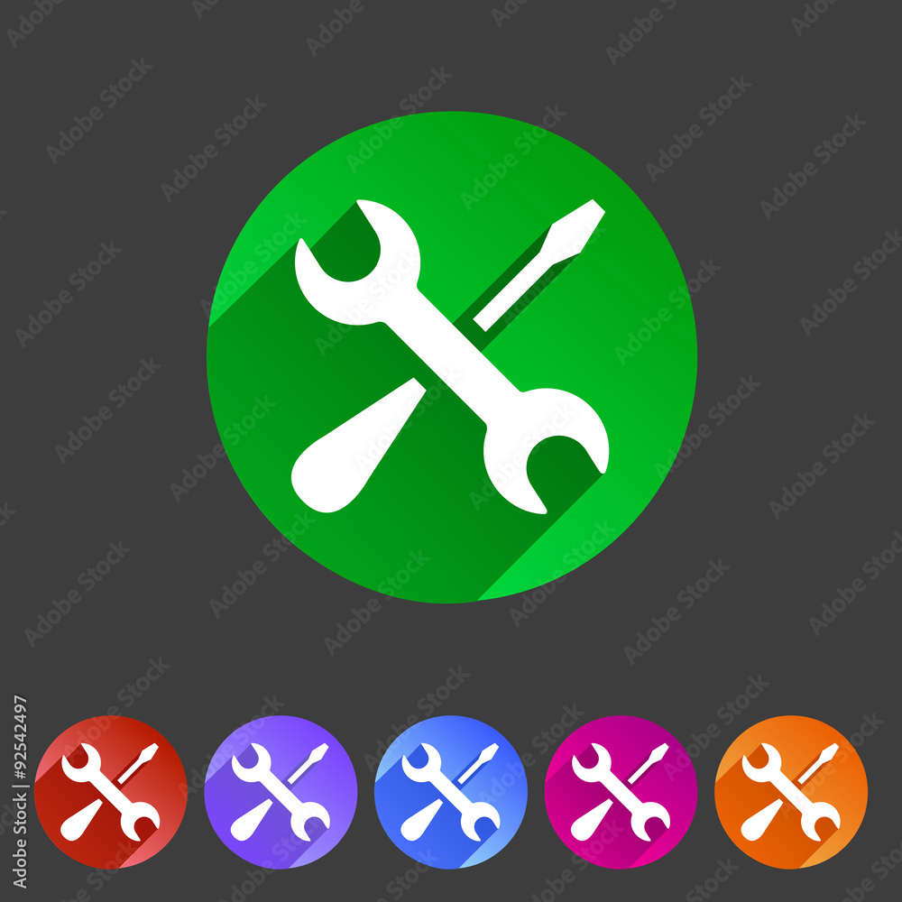 Repair icon flat web sign symbol logo label set Repair icon flat web sign symbol logo label set