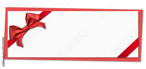 red ribbon bow on letter