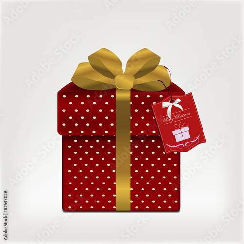 Red gift box for Christmas