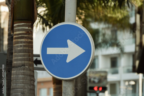 Konstfotografi Traffic sign (Europe), turn right
