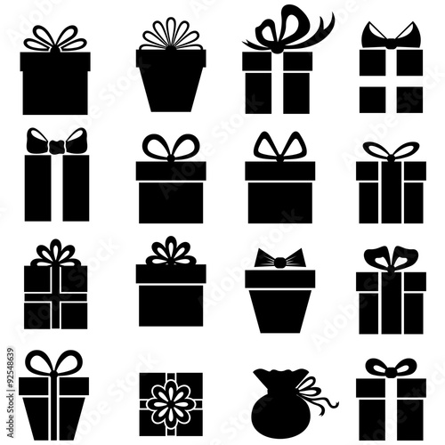 Gifts silhouette set