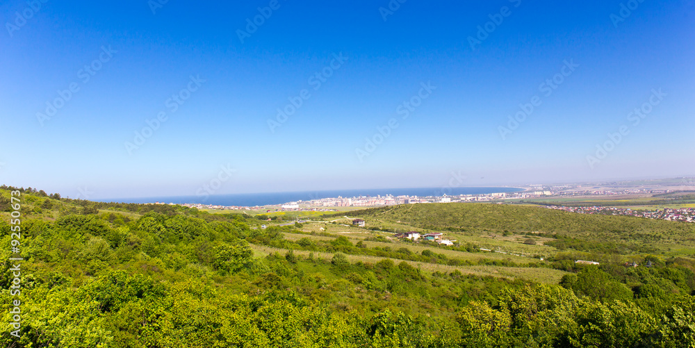 Coastal city panoramic view