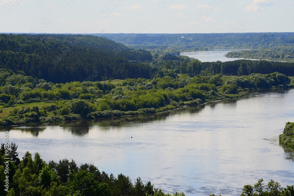 Nemunas river curve view from Vilkija church Nemunas river curve view from Vilkija church