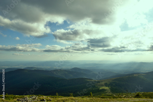 Panorama view with clouds