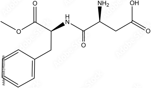 Bild auf Leinwand Molecular structure of aspartame
