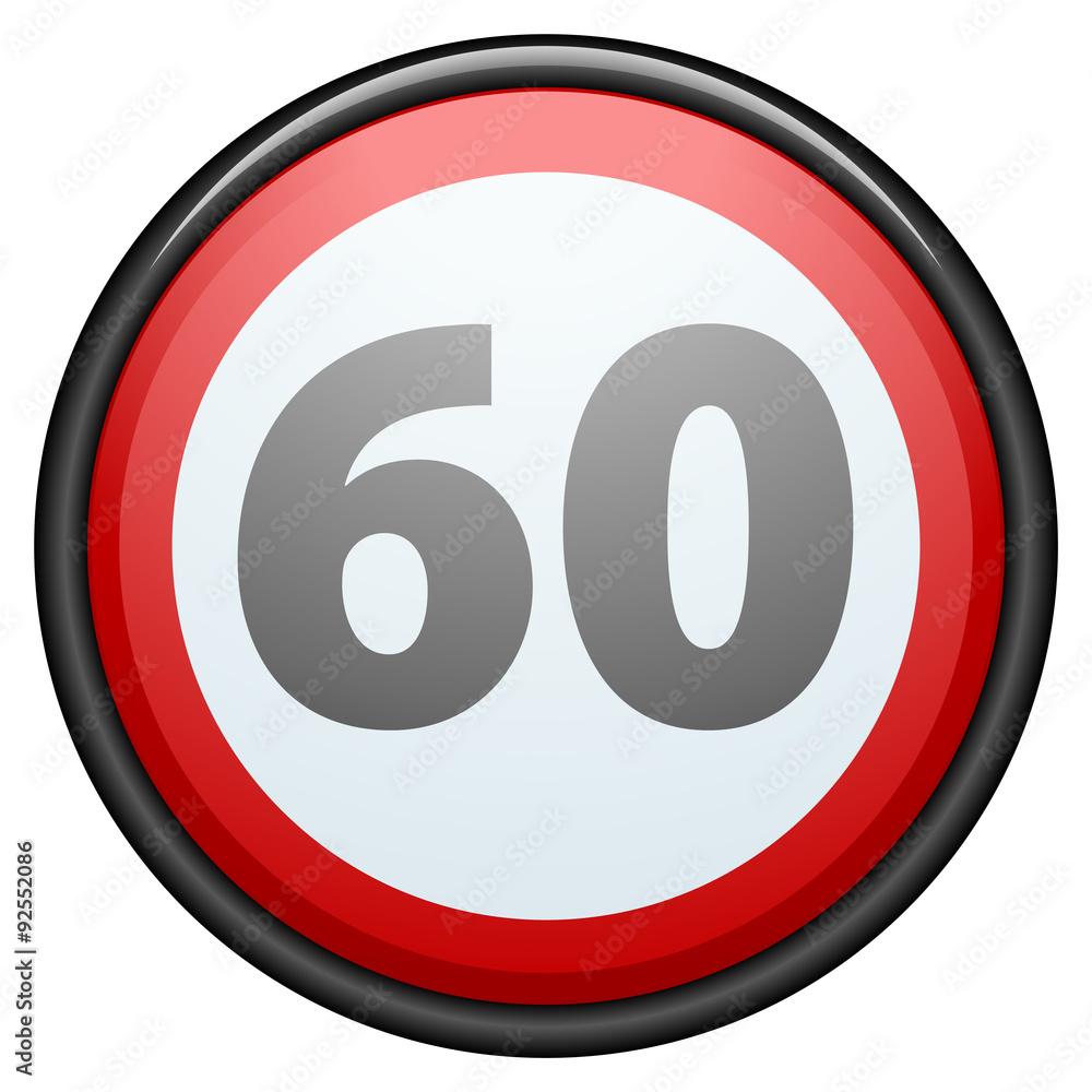 Restricting speed to 60 kilometers per hour traffic sign Restricting speed to 60 kilometers per hour traffic sign