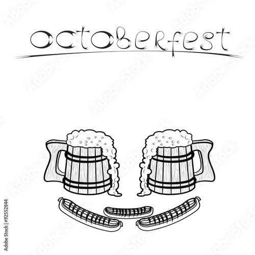 Vector Background of the glasses of beer octoberfest for you design