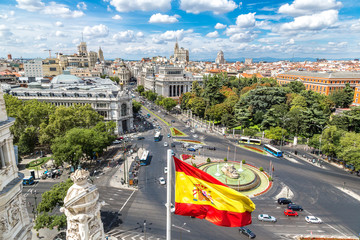 Acrylglasbilder Madrid Plaza de Cibeles mit historischem Brunnen  © Sergii Figurnyi