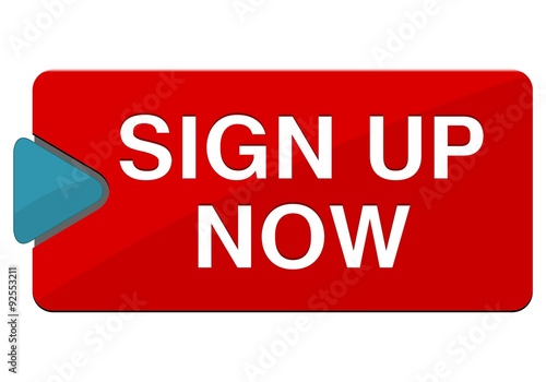 Big red sign up now button with shadow