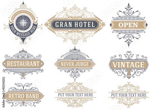 9 Labels and banners. Vector