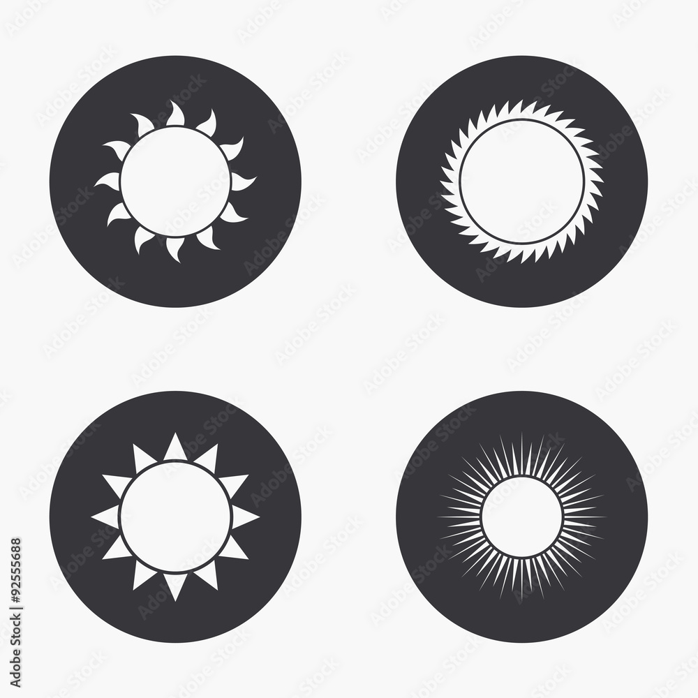 Vector modern sun icons set 