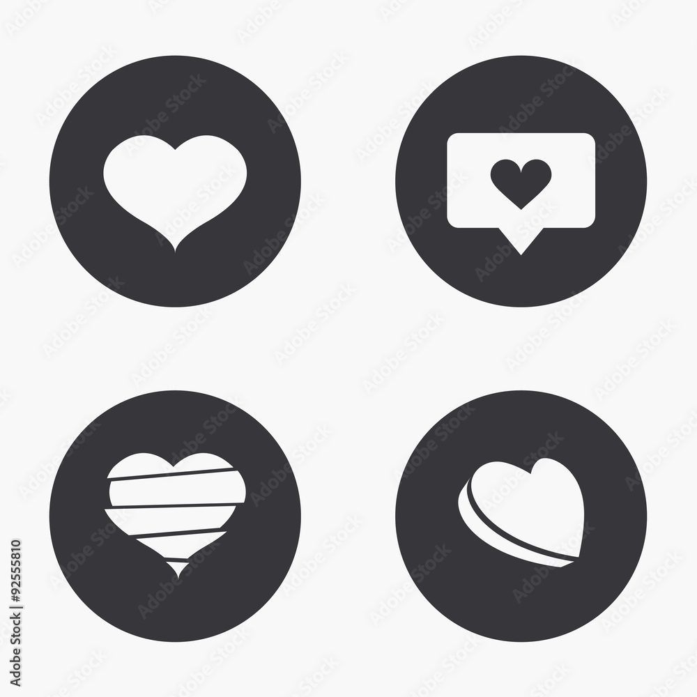 Vector modern heart icons set Vector modern heart icons set