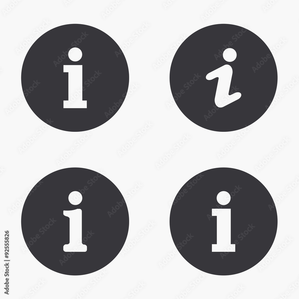 Vector modern information mark icons set Vector modern information mark icons set