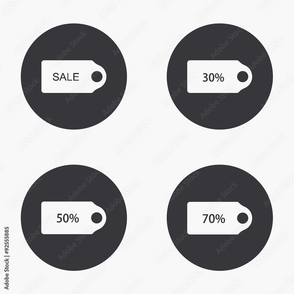 Vector modern sale icons set Vector modern sale icons set