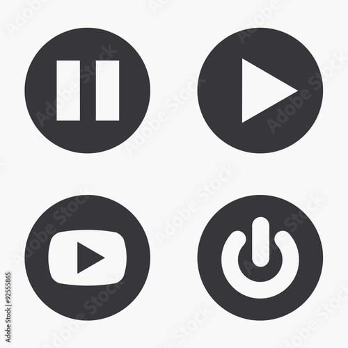 Vector modern play  icons set