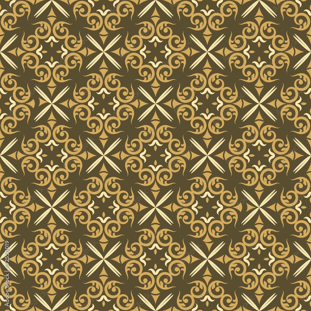 Yellow Ornament Seamless Pattern Yellow Ornament Seamless Pattern