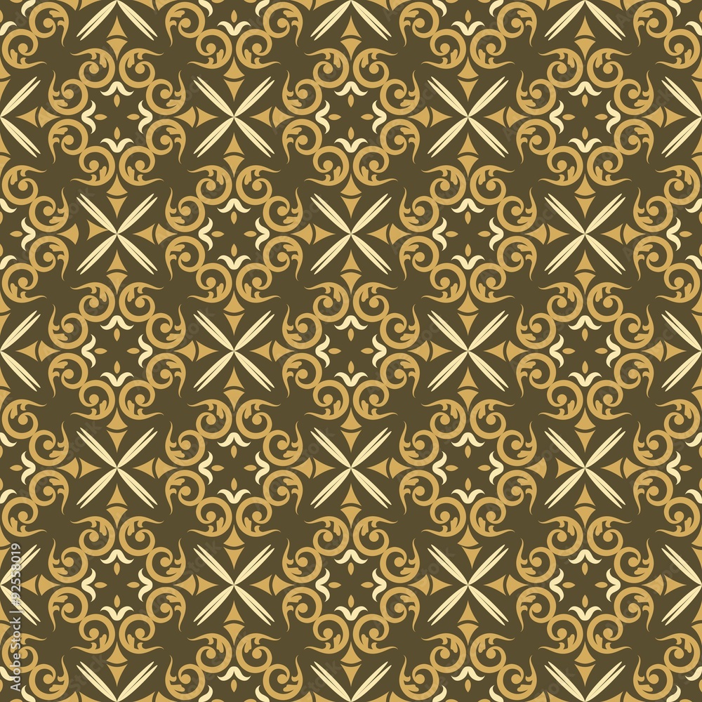 Yellow Ornament Seamless Pattern