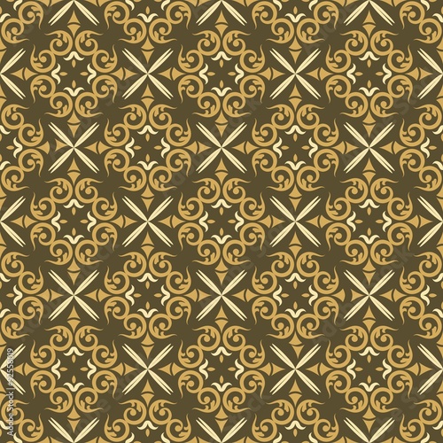 Yellow Ornament Seamless Pattern