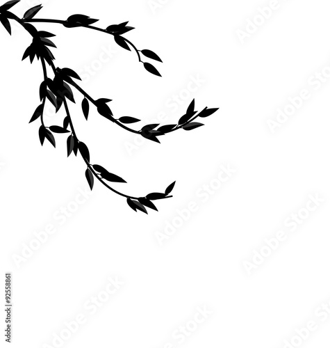  Black Silhouette Branch Tree with Leafs © -=MadDog=-