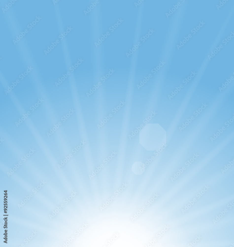 Obraz premium Abstract Blue Background Sun