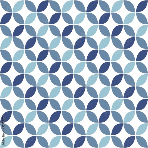 Blue Geometric Retro Seamless Pattern