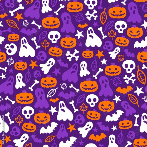 Cute Halloween Seamless Pattern © Eduardo Santarosa