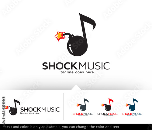 Shock Music Logo Template Design Vector 