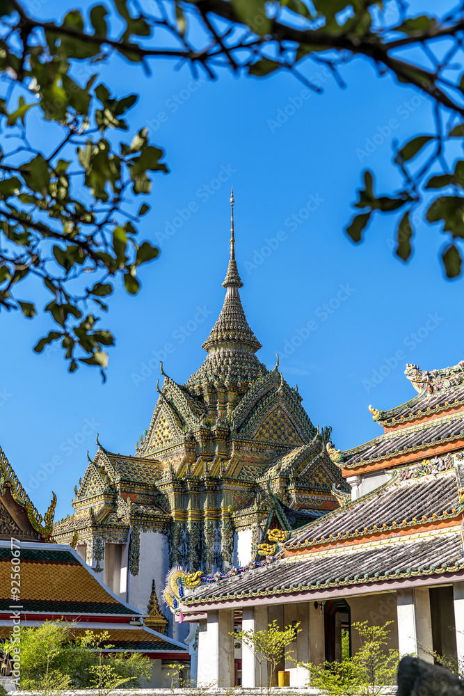 Wat pho is the beautiful temple in Bangkok, Thailand.