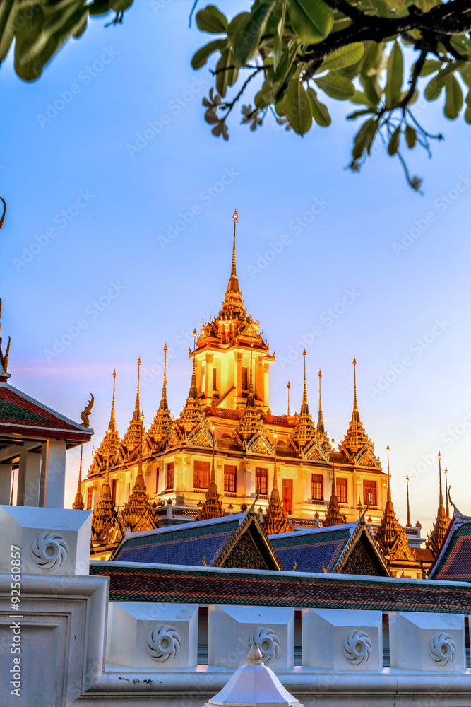 Fototapeta premium Loha Prasat Metal Palace in Wat ratchanadda,