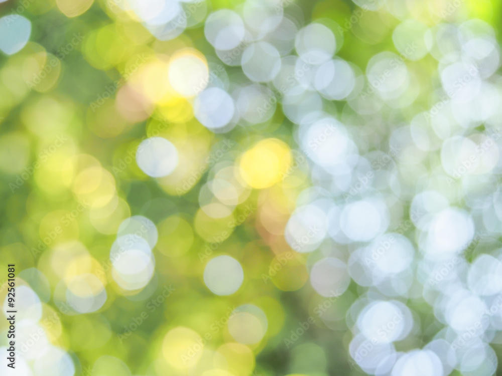 Green, yellow and white bokeh from nature background in the bright day. Green, yellow and white bokeh from nature background in the bright day.