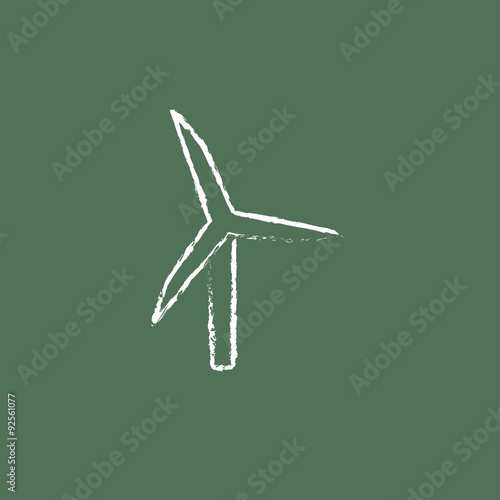 Windmill icon drawn in chalk.