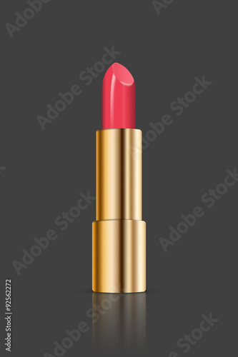 lipstick on gray background