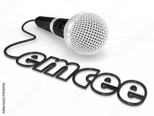 Emcee Microphone Cord Word MC Master of Ceremonies Host Duties