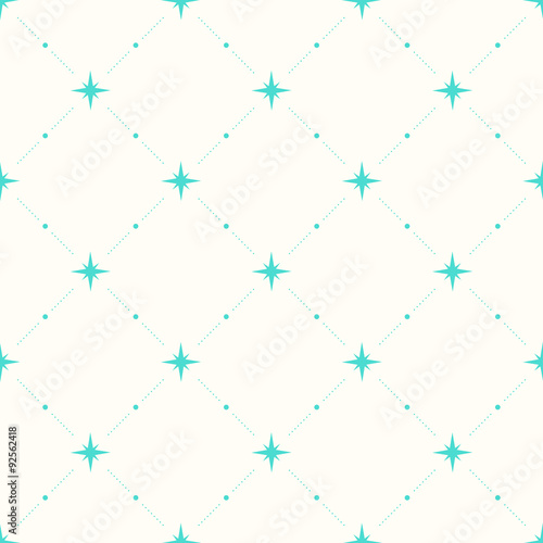 Geometric seamless pattern with dots and stars.