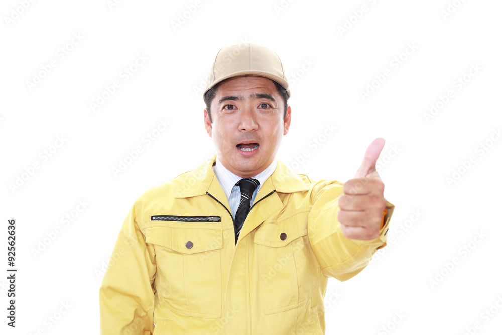 笑顔の作業員 笑顔の作業員