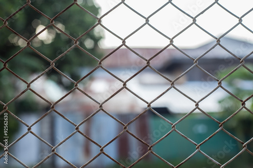 Background of the metal mesh on the nature