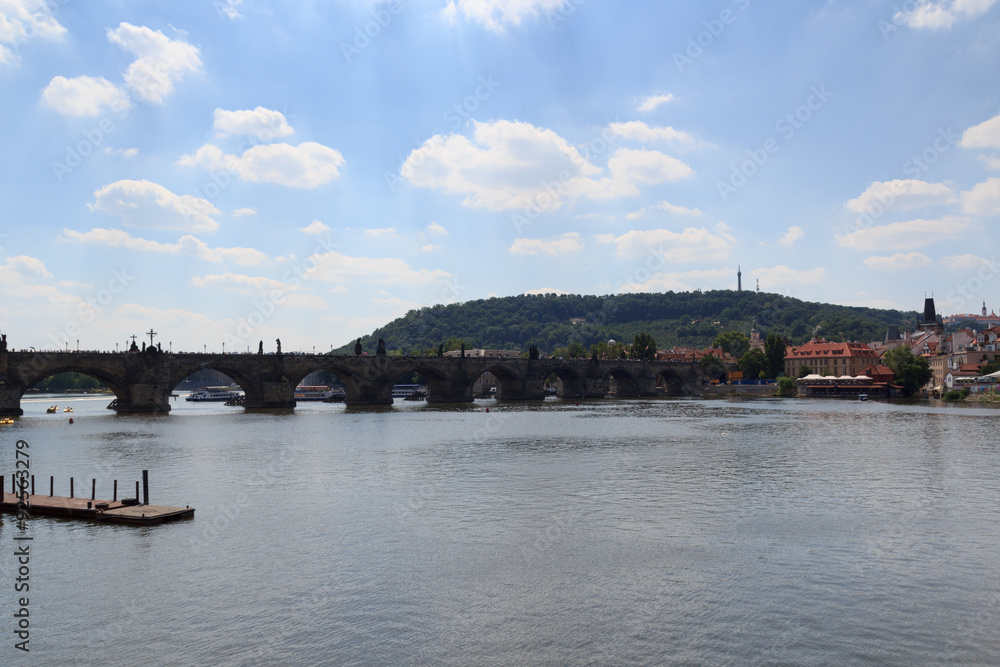 Charles Bridge and river Vltava in Prague