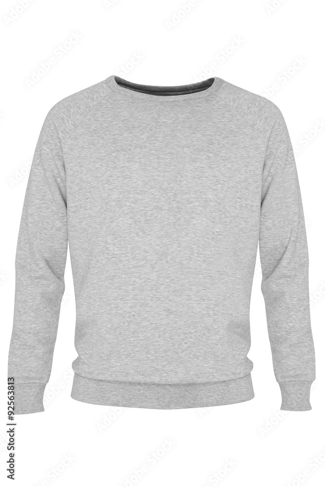 plain light grey jumper sweater on white background Stock Photo | Adobe ...