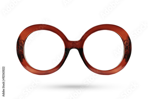 Fashion brown glasses style plastic-framed isolated on white bac